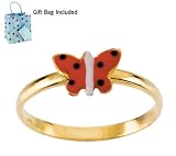 14K Yellow Gold Children's Butterfly Ring