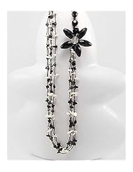 Flower Cotton Waxed Thread Glass Necklace