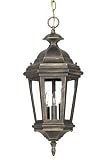 Estate Outdoor Hanging Lantern, 21 � Hx9 � D, ANTIQUE PATINA - B...