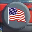 Black Bungee Spare Tire Cover (American Flag)