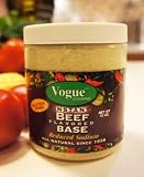 Vogue Cuisine Beef (Vegetarian Beef) Soup & Seasoning Base 12oz - Low Sodium, Gluten Free, All Natural Ingredients