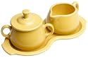 Fiesta Covered Creamer and Sugar Set with Tray, Sunflower