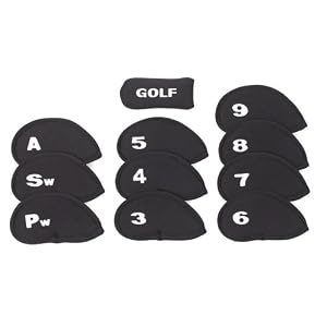 HDE (TM) Black Golf Club Head Cover Set of 10