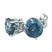 1/5 Ct. Round Cut Blue Diamond Stud Earrings in 14K White Gold