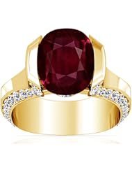 18K Yellow Gold Cushion Cut Ruby Fana Designer Ring