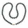 14k Yellow Gold Dyed Peacock Black Freshwater Cultured Pearl AA Grade 8.5-9mm Necklace, 24"