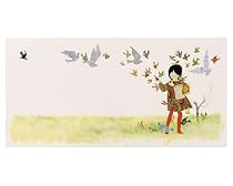 Feeding the Birds from Jennie's Hat Scenic Art Poster Print by Ezra Jack Keats, 20x16
