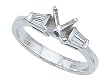 Baguette Diamonds Engagement Ring LIFETIME WARRANTY