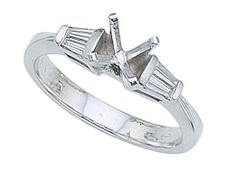 Baguette Diamonds Engagement Ring LIFETIME WARRANTY
