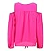 Sunward(TM) Women Fashion Deep V Collar Strapless Chiffon Long Sleeve Shirt (XLarge, Hot Pink)