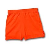 Solid orange jersey athletics exercise workout sport shorts available in 5 adult sizes XS to XL elastic waist