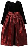 Rare Editions Girls 7-16 Satin/Floral Flocked Dress
