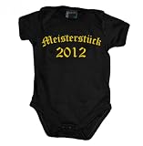 Produkt-Bild: Meisterst&uuml;ck 2012 Babybody kurzarm gelbprint, Gr&ouml;sse:62;Farbe:schwarz