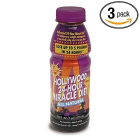 Hollywood All Natural 24-Hour Miracle Diet, 16-Ounce Bottles (Pack of 3)