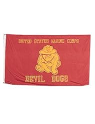 Red US Marines Devil Dogs Flag (3 x 5)