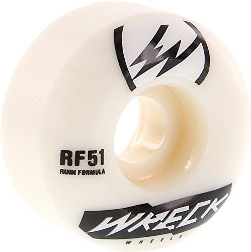 Wreck Wheels W2 White / Black Skateboard Wheels - 51mm 101a (Set of 4) by Wreck Wheels