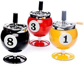Creative Lucky Rotating Billiards Metal Ashtray
