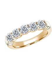 1.35 Ct Round G/H SI2 Diamond 925 Yellow Gold Plated Silver Ring