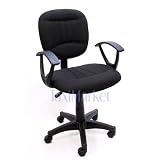 Black Fabric Office Chair w/Arms, Gas Lift & Great Student or Computer Chair