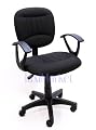 Black Fabric Office Chair w/Arms, Gas Lift & Great Student or Computer Chair