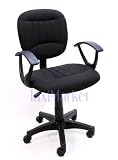 Black Fabric Office Chair w/Arms, Gas Lift & Great Student or Computer Chair