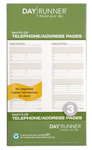 Amazon.com : Day Runner Undated Planner Telephone and Address Refill, 3 ...