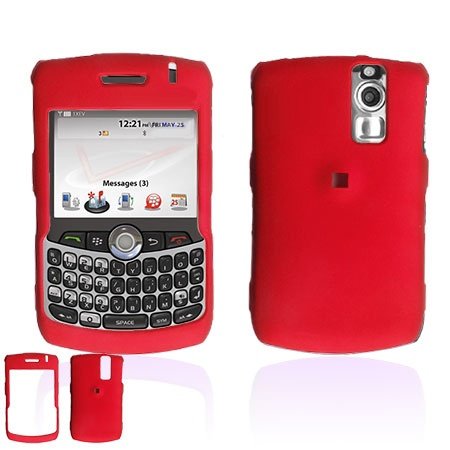 BlackBerry 8330 8310 8320 8300 Cell Phone Red Rubber Feel Protective Case Faceplate Cover