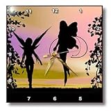 Garden Fairies Silhouetted In Sunset - 10x10 Wall Clock