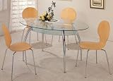 Chrome Finish 5 Piece Dining Set By Coaster Furniture