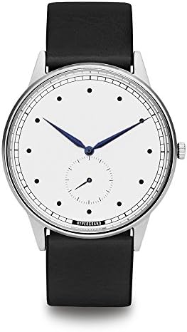 HyperGrand Signature Silver White Classic Black Leather Analog Watch CWSGSWBLK