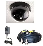 Hi Resolution 420 TVL Mini CCD Security DOME Camera with Free 12V 500ma Camera Regulated Power Supply and 100ft Video Power Cable DM22KC 1OX