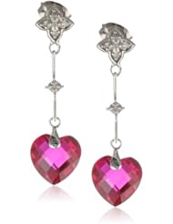 Sterling Silver Heart Diamond Earrings