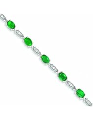 Genuine 14K White Gold White Gold Diamond And Emerald Bracelet 8 Grams Of Gold 100% Satisfaction Guaranteed.