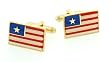 Patriotic Yellow gold plated and enamel American Flag or patriotic one star cufflinks with presentation box. Made in the U.S.A