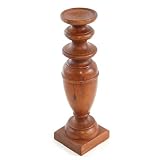 EXP Handmade Elegant Large Wooden Candleholder With Natural Finish