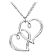 Silver Tone Floating Hearts Necklace