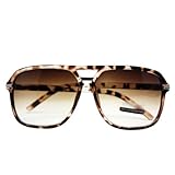 Daily Square Frame Sunglasses Brown Leopard-print Frame Gradient Lens Eyewear