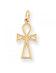 10k Yellow Gold Cross Charm - Religious Jewelry