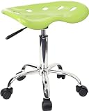 Vibrant Apple Green Tractor Seat and Chrome Stool [LF-214A-APPLEGREEN-GG]