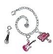 CHARM IT! GIRLS ROCK! Charm, Guitar & Microphone 3 Charms Plus Bracelet & Gift Pouch Set