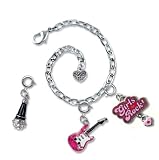 CHARM IT! GIRLS ROCK , Guitar & Microphone 3 Charms Plus Bracelet Pouch Set