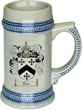 Kaw Family Crest Stein / Coat of Arms beer mug