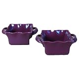 BIA Cordon Bleu Wavy 16-Ounce Square Bakers, Set of 2, Burgandy