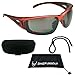 Motorcycle bifocal sunglasses Foam Padded Z87 Safety Lenses +3.00with Hard Case and Strap