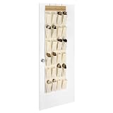 Whitmor 6276-13 Bamboo and Canvas Storage Over-the-Door Shoe Bag
