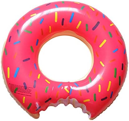 Suimeio Donut Pool Float Strawberry Swimming Lifebuoy for Kids and Adults