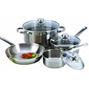 Excelsteel 7 Piece 18/10 Stainless Steel Cookware With Encapsulated Base