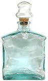 Spanish Recycled Glass Bourbon Decanter with Cork 8.5"H 52oz