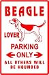 BEAGLE LOVER PARKING sign * street dog pet