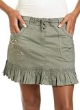 Women's Cargo Skirt w/Ruffle Edge and Drawcord Waist